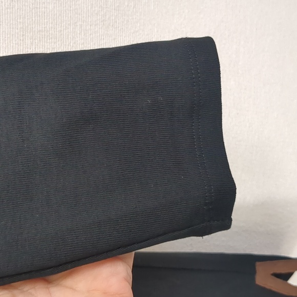 Lauren Ralph Lauren Women's Black Tunic Top w/ Brown Faux Suede Detail Size Med - Picture 4 of 11